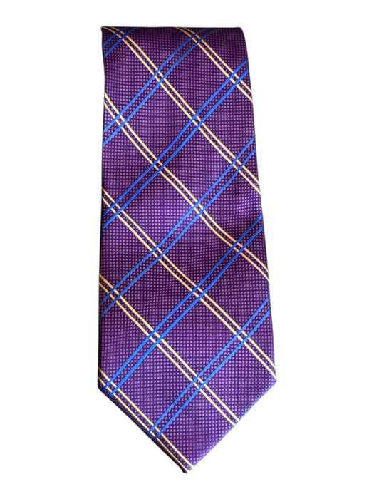 Burberry Magenta & Blue Prnt Silk Lines Men's Ties Magenta & Blue Prnt
