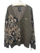 PRPS Size Large Green, Blue, Beige Viscose Blend Long Sleeve Floral Cardigan Green, Blue, Beige / Large