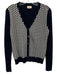 Tory Sport Size Small Navy Blue & White Wool Long Sleeve Monogram Knit Cardigan Navy Blue & White / Small