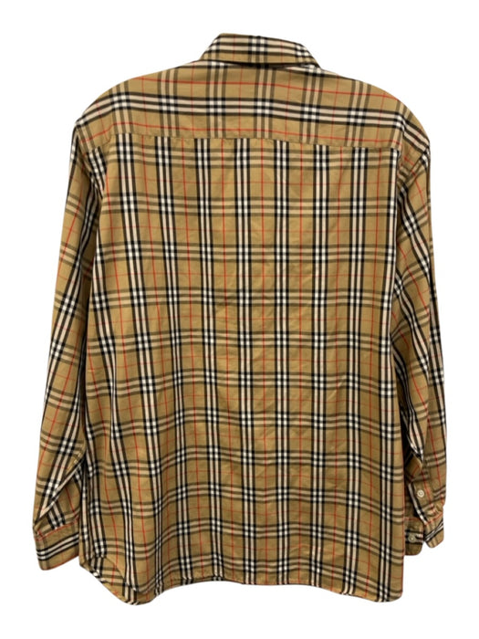 Burberrys Size 6 Beige, Red, Black Long Sleeve Plaid Button Front Collar Top Beige, Red, Black / 6