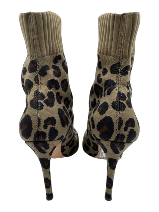 Gianvito Rossi Shoe Size 39 Olive, Brown, Black Textile & Leather Ribbed Booties Olive, Brown, Black / 39