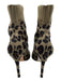 Gianvito Rossi Shoe Size 39 Olive, Brown, Black Textile & Leather Ribbed Booties Olive, Brown, Black / 39