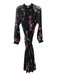 Ted Baker Size 2 Black & Multi Polyester Floral High Neck Long Sleeve Dress Black & Multi / 2