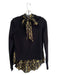 Veronica Beard Size M Black & Gold Wool & Silk Round Neck Long Sleeve Top Black & Gold / M