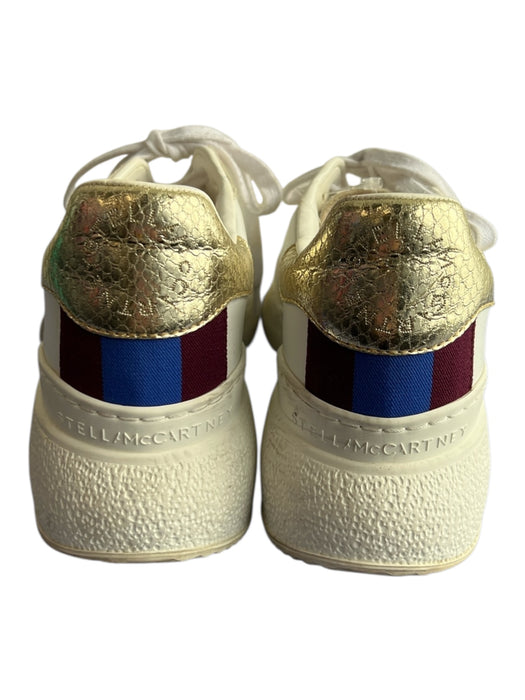 Stella McCartney Shoe Size 37 White Leather Suede Gold detail Low Top Sneakers White / 37