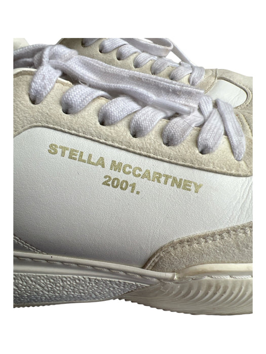 Stella McCartney Shoe Size 37 White Leather Suede Gold detail Low Top Sneakers White / 37