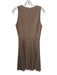 Andrew GN Size 38 Brown Microfiber Sleeveless Square Neck Embroidered Dress Brown / 38