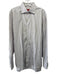 Isaia Size 17 White & Purple Cotton Plaid Button Down Men's Long Sleeve Shirt White & Purple / 17