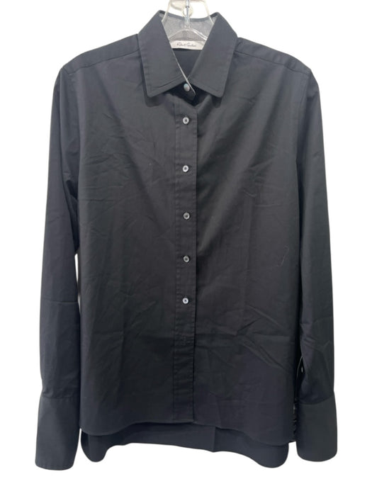 Robert Graham Size L Black Cotton Solid Button Down Men's Long Sleeve Shirt Black / L