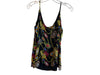 L'agence Size Small Black & Multi Silk Spaghetti Strap V Neck Pattern Top Black & Multi / Small
