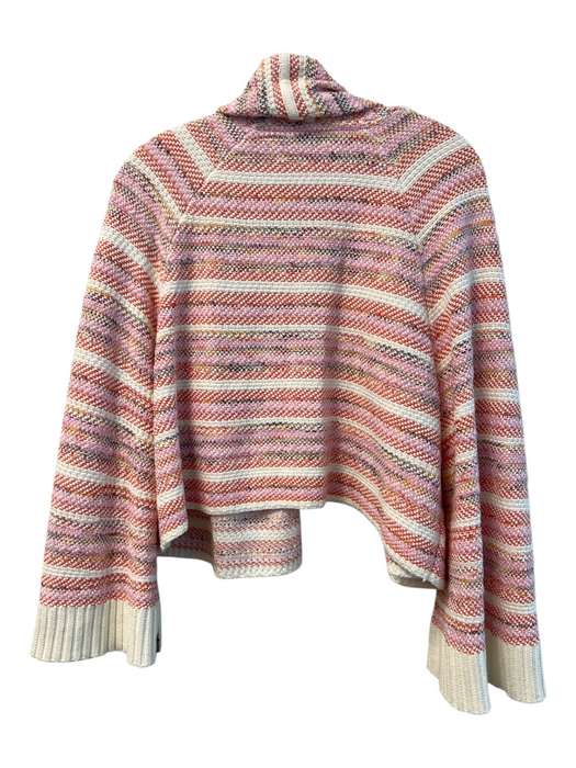 Moth Size XS Pink & Multi Cotton Collar Knit Stripe Short Jacket Pink & Multi / XS