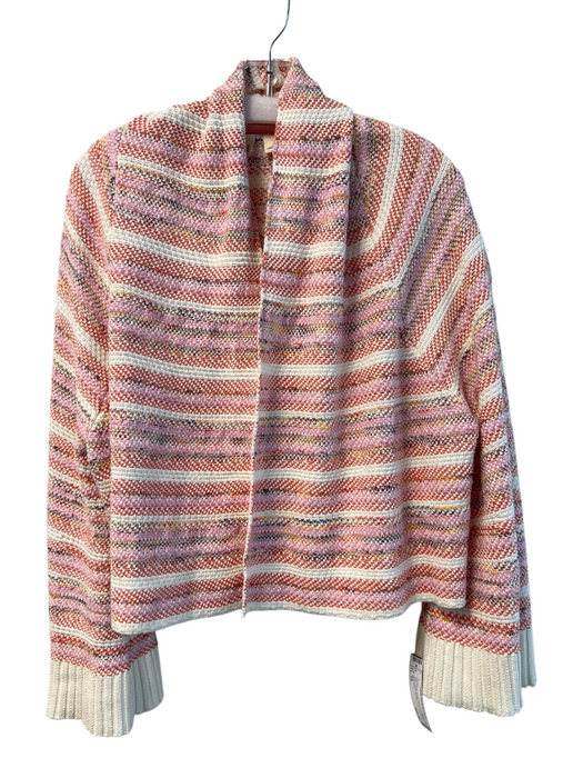Moth Size XS Pink & Multi Cotton Collar Knit Stripe Short Jacket Pink & Multi / XS