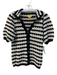 Maeve Size Small Black & White Cotton Wavy Stripe Front Button Closure Top Black & White / Small