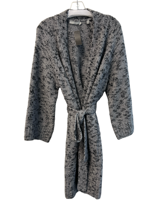 Vince Size Small Gray & Black Wool Blend Open Front Belt Dotted Sweater Coat Gray & Black / Small