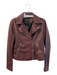 Madewell Size Medium Brown Leather Silver Front Zip Zip Pockets Moto Jacket Brown / Medium