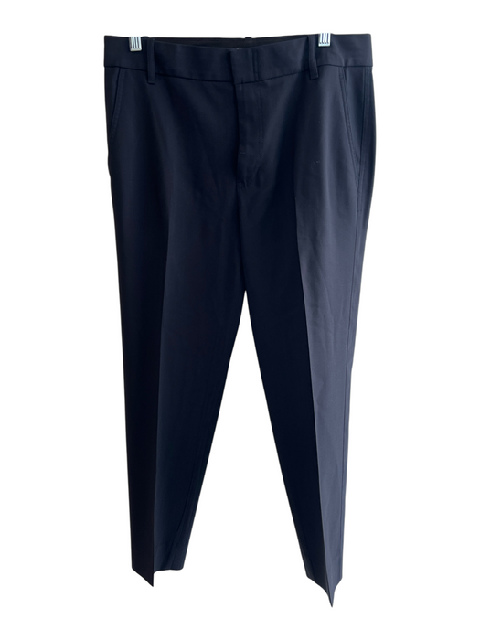 Vince Size 8 Black Wool Blend Zip Fly Front Crease Straight Leg Pants Black / 8