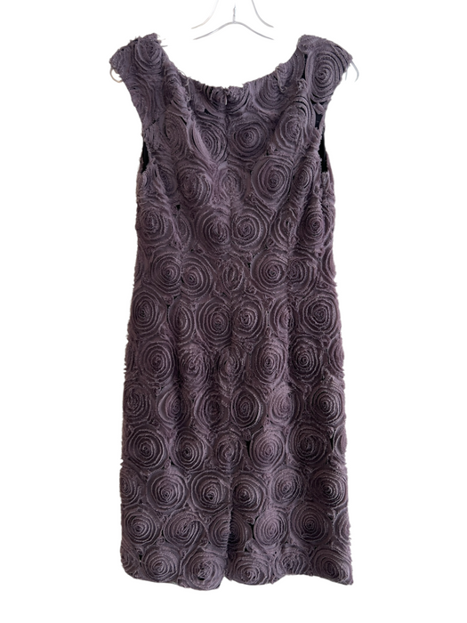 Adriana Papell Size Est M Mauve Polyester Circle Detail Back Zip Textured Dress Mauve / Est M