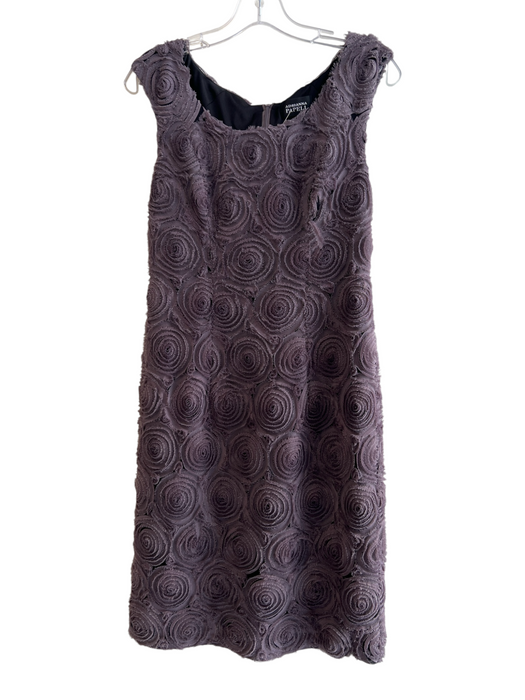 Adriana Papell Size Est M Mauve Polyester Circle Detail Back Zip Textured Dress Mauve / Est M