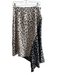 A.L.C. Size 8 black and cream Silk Leopard Asymetric Side Zip Skirt black and cream / 8