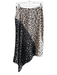 A.L.C. Size 8 black and cream Silk Leopard Asymetric Side Zip Skirt black and cream / 8