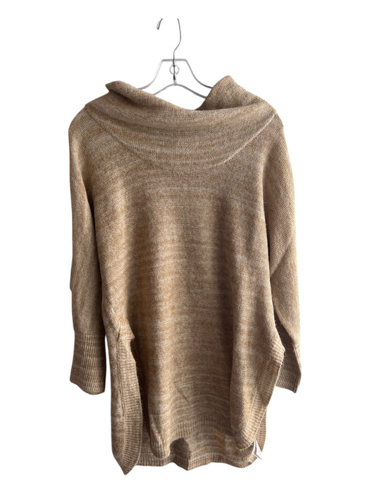 Field Flower Size XS Wheat Cotton Blend Cowl Neck Long Sleeve Side Slit Sweater Wheat / XS