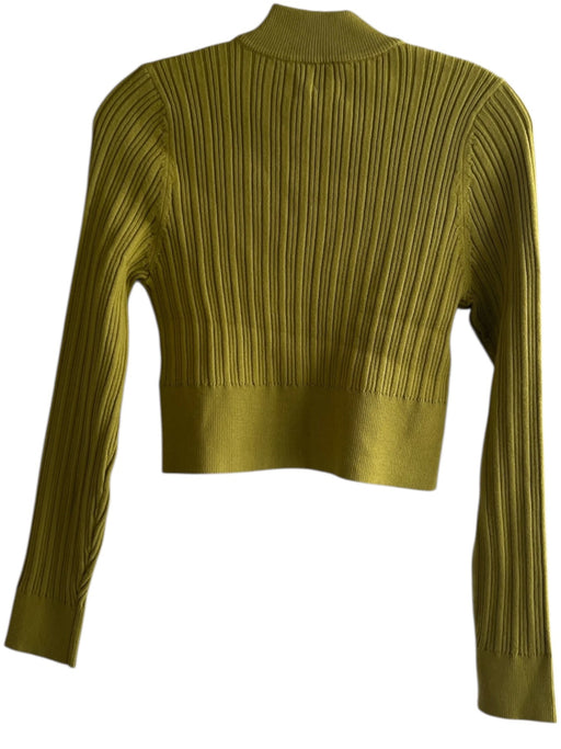 Maeve Size S Olive Green Viscose Blend Mock Neck Half Zip Long Sleeve Sweater Olive Green / S
