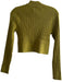 Maeve Size S Olive Green Viscose Blend Mock Neck Half Zip Long Sleeve Sweater Olive Green / S