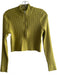 Maeve Size S Olive Green Viscose Blend Mock Neck Half Zip Long Sleeve Sweater Olive Green / S