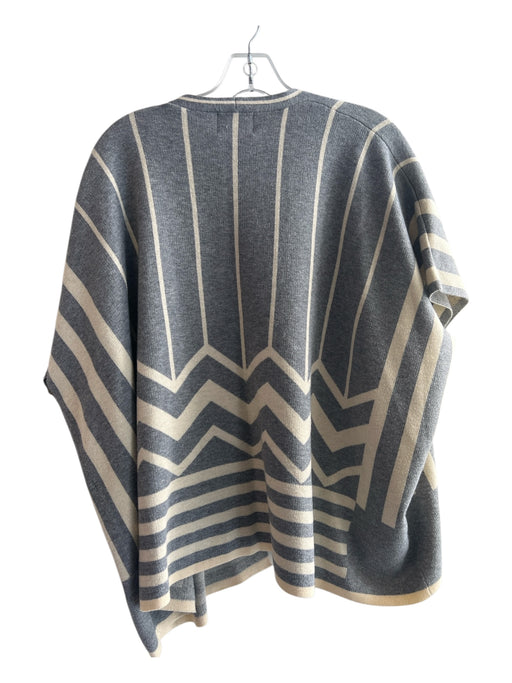 La Fee Verte Size XS Cream & Gray Viscose Blend Open Front Short Sleeve Sweater Cream & Gray / XS