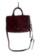 Rebecca Minkoff Maroon Leather Suede Top Handle silver hardware Bag Maroon / M