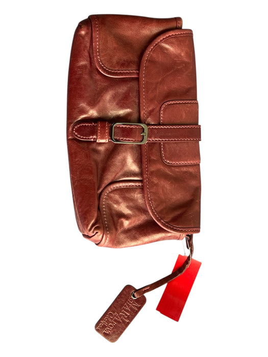 Maria Sharapova Cole Haan Burgundy Leather Gunmetal Hardware Envelope Flap Bag Burgundy / S