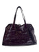 Coach aubergene Patent Leather Top Handles Silver Hardware Kiss Lock Bag aubergene / M
