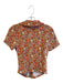 Maeve Size S Orange & Multi Cotton Collared Button Up Cap Sleeve Fruit Print Top Orange & Multi / S