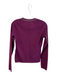 Rag & Bone Size Small Eggplant Merino Wool V Neck Long Sleeve Ribbed Detail Top Eggplant / Small
