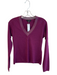 Rag & Bone Size Small Eggplant Merino Wool V Neck Long Sleeve Ribbed Detail Top Eggplant / Small