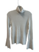 Moth Size Small Cream Rayon Blend Turtle Neck Ribbed Long Sleeve Bell Sleeve Top Cream / Small