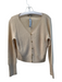 J Crew Size Medium Light Tan Cashmere V Neck Ribbed Front Button Cardigan Light Tan / Medium