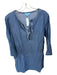 Draper James Size 10 Med Dark Wash Cotton Long Sleeve Ruffles Denim Dress Med Dark Wash / 10