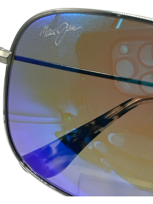 Maui Jim Silver Metal Aviator Square Tortoiseshell Detail Sunglasses Silver