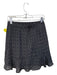 J Crew Size 0 Black & White Polyester Stars Ruffle Hem Back Zip Skirt Black & White / 0