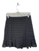 J Crew Size 0 Black & White Polyester Stars Ruffle Hem Back Zip Skirt Black & White / 0