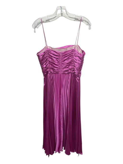 AMUR Size 10 Pink Polyester Spaghetti Strap Pleated Gathered Midi Gown Pink / 10