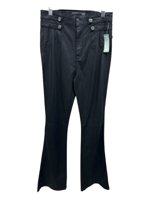Veronica Beard Jeans Size 28 Black Cotton Blend Coated button waist detail Jeans Black / 28