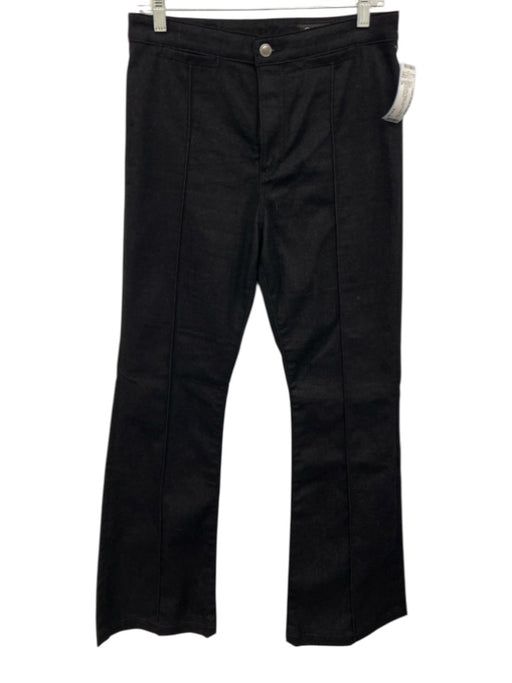 AG Size 29 Black Cotton Denim Center Pleat High Rise Boot Cut Jeans Black / 29