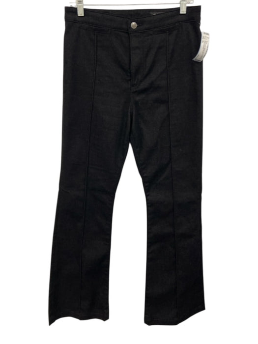 AG Size 29 Black Cotton Denim Center Pleat High Rise Boot Cut Jeans Black / 29