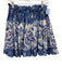 Charina Sarte Size L Blue & White Cotton Elastic Waist Floral Tiered Mini Skirt Blue & White / L
