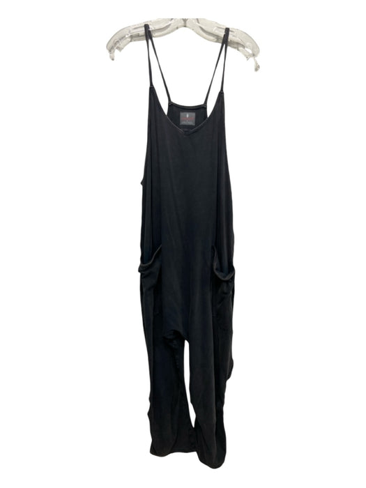 FP Movement Size L Charcoal Cotton Pockets Overall Style Oversize Jumpsuit Charcoal / L