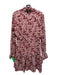 Pinch Size L Maroon & White Polyester Floral V Neck Long Sleeve Dress Maroon & White / L