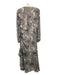 ASTR Size L Beige & Gray Polyester Ruched Sides Abstract Floral Maxi Dress Beige & Gray / L