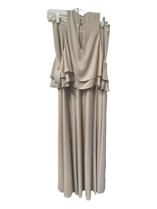 Show Me Your Mumu Size S Taupe Polyester Semi Sheer Sleeveless Maxi Skirt Set Taupe / S